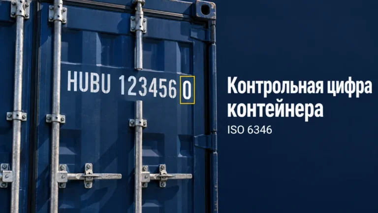 Контрольная цифра контейнера — учебный номер HUBU 123456 0